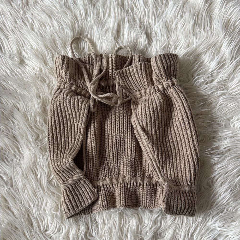 Tan Ribbed Knit Tube Top - Picture 2 of 4